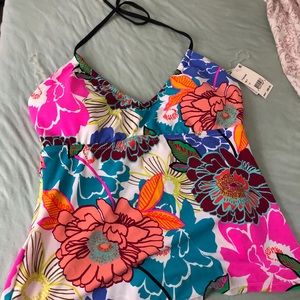 Trina Turk tankini w/black bottoms